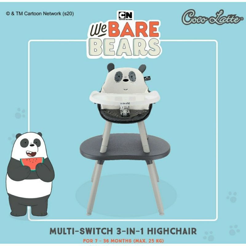 Makassar - Kursi Makan Bayi Baby Chair Cocolatte x We Bare Bears WBB Multi Switch 3 in 1 High Chair