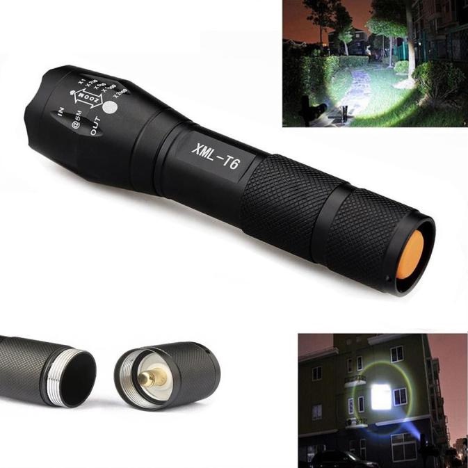 Lampu Senter Led T6 Mini Portable Anti Air Rechargeable Dengan Zoom