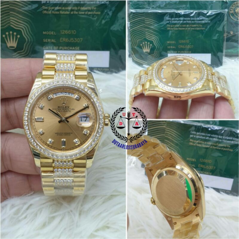 jam tangan wanita rolex president automatic mesin swiss kualitas original