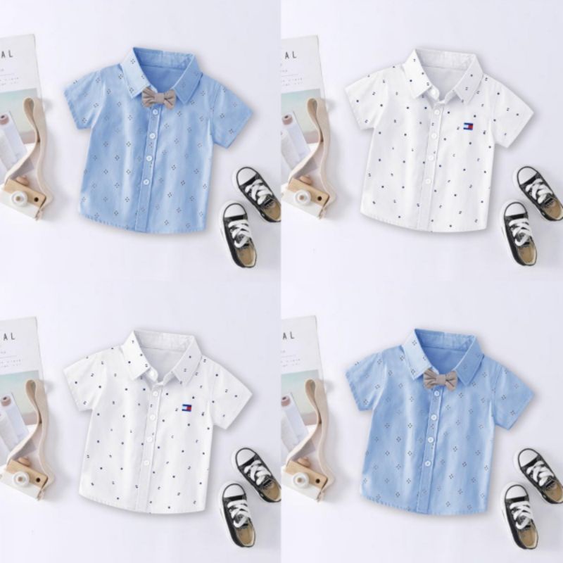 Kemeja Anak Cowok Laki LK262 Boy Shortsleeve Shirt Kids Baju Formal 2 3 4 5 6 7 Tahun