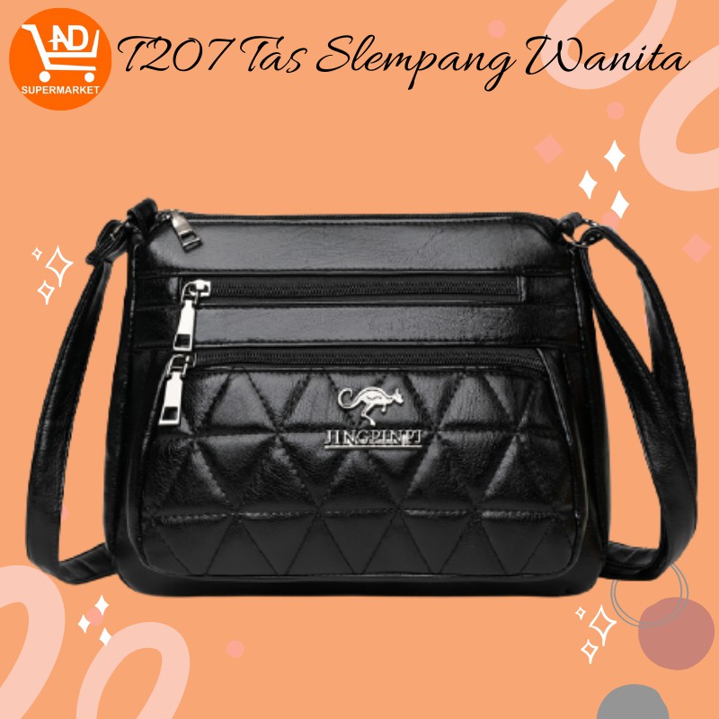 AND COD Tas Selempang Wanita Tas Cewek Korean Fashion Style Sling Bag Kulit PU Tas Slempang T207