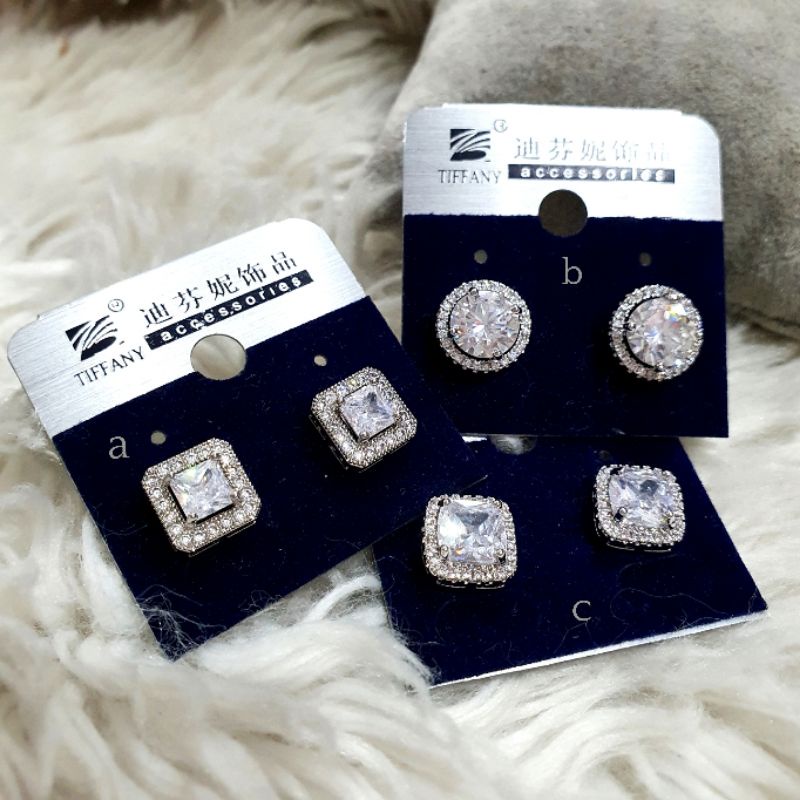 Anting Silver925 Perak Premium Quality Mata kilau Anti Karat anti alergi anting premium N-0297