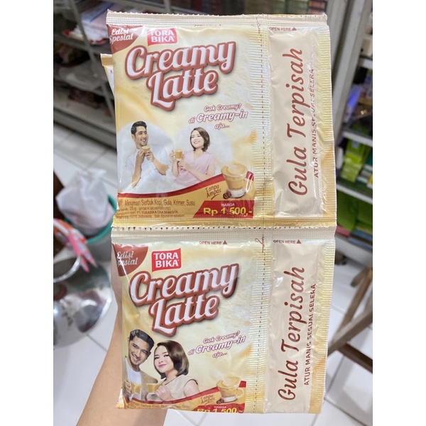 

Tora bika creamy latte gula terpisah isi 10 sachet