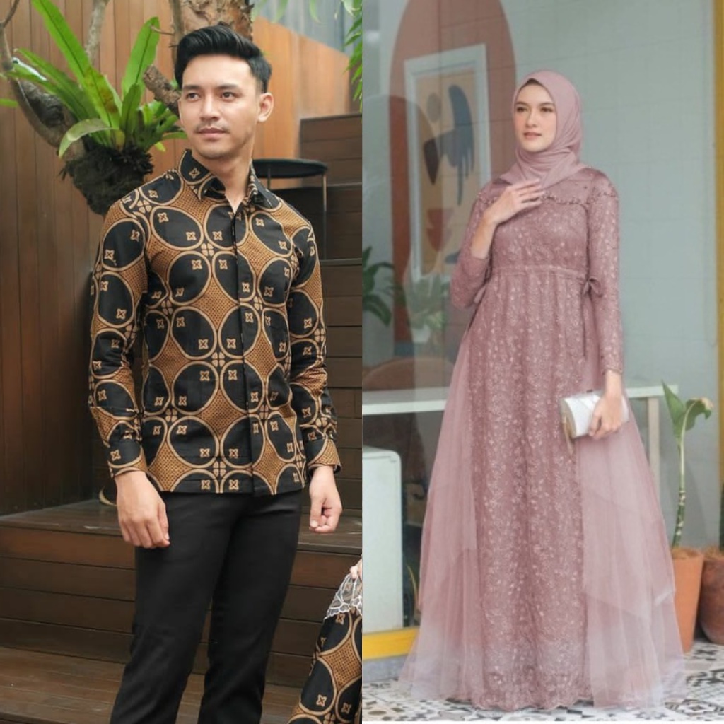 [NEW ARRIVAL] BISA COD ADA JUMBO VANIA COUPLE TERBARU//GAMIS BROKAT MUTIARA FULL KELILING KOMBINASI TULLE TUTU SERUT PINGGANG BISA ADJUST//BAJU SARIMBIT KEKINIAN GAMIS COUPLE KEMEJA BATIK DRESS BRUKAT GAMIS KONDANGAN//