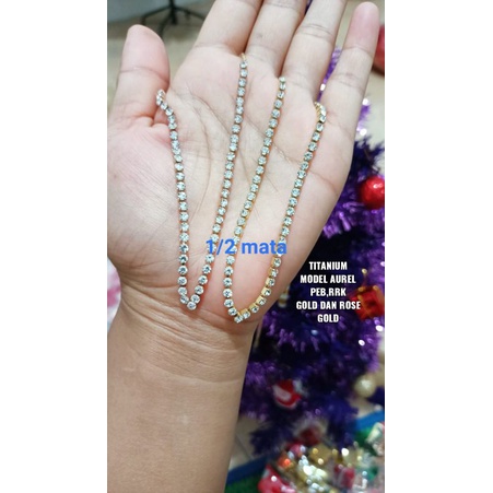 kalung aurel ,Fuji ,nagita,ayu tingting TITANIUM(TIDAK LUNTUR),Vier(lama kelamaan berubah warna)Khusus SEMI DIAMOND EROPA gratis anting sudah bawaan( ,anti karat,Gratis box