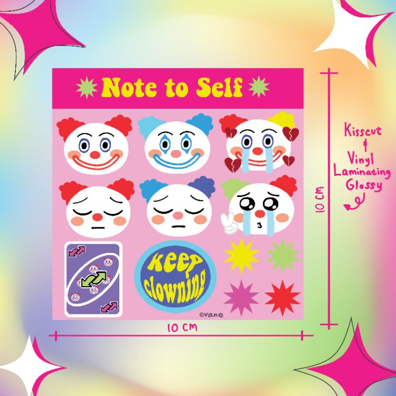 

Note to Self: Keep Clowning Stickersheet