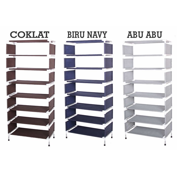 Jual Rak Sepatu Aluminium 8 Lapis 7 Ruang Murah