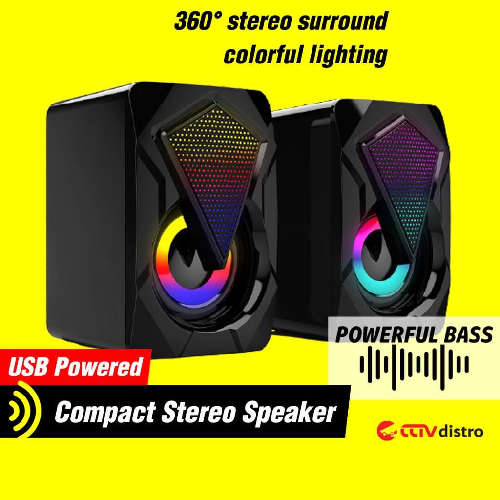 A11 Speaker USB Aktif Mini Speker Murah Spiker Laptop PC Komputer TV Bass RGB Gaming Active Portable