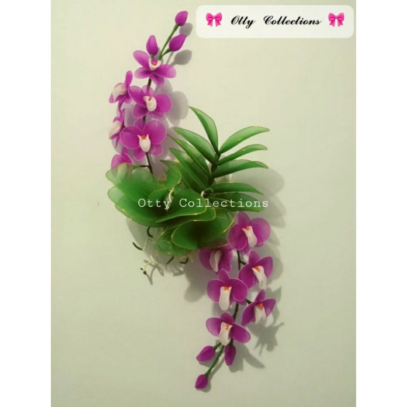 Bunga Anggrek / Bunga Hias Dinding  / Artifisial Bunga dari kain stoking / Sovenir / Kado