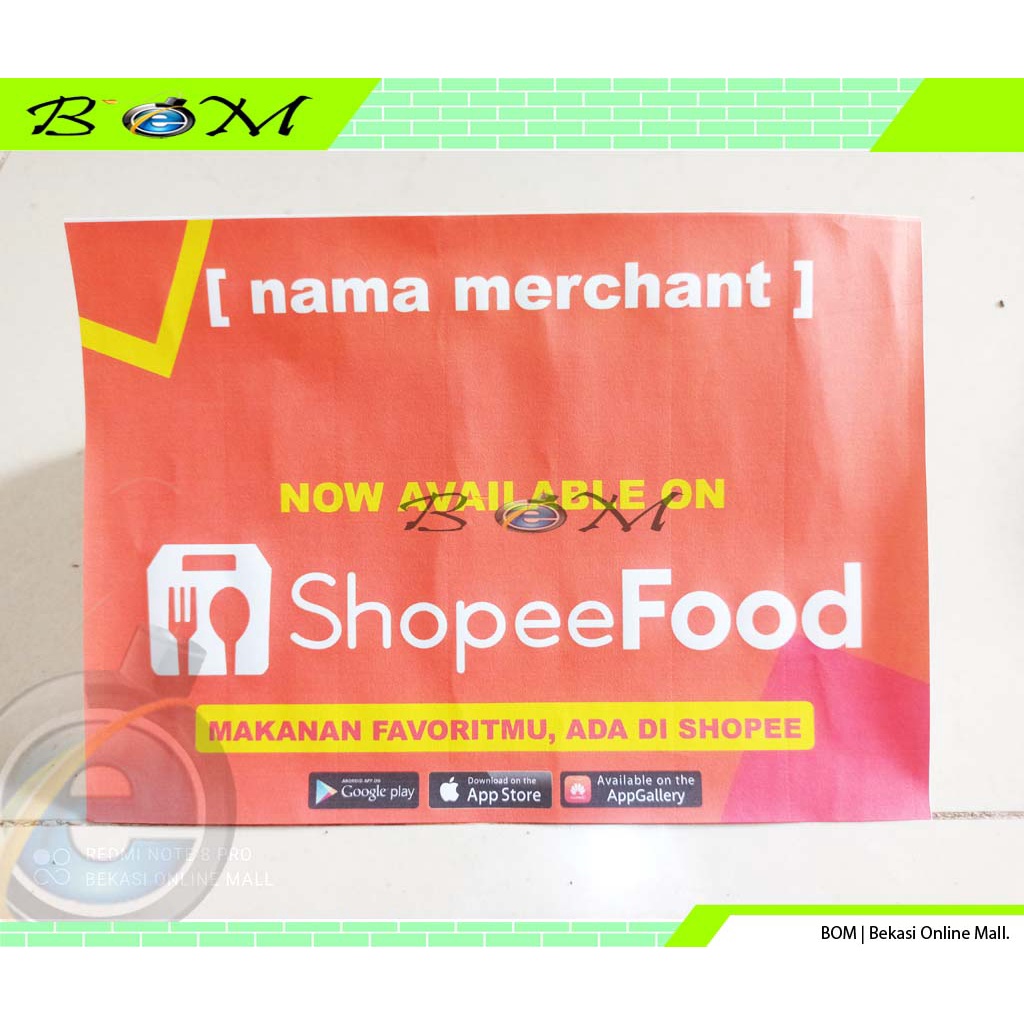 stiker sticker shopee food shopeefood custom nama merchant toko