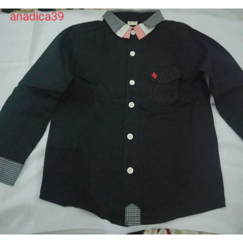 baju polos kemeja anak cowok