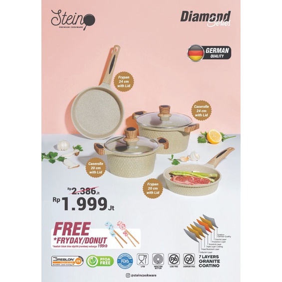 Diamond Set Granite Stein Cookware / diamond series steincooware