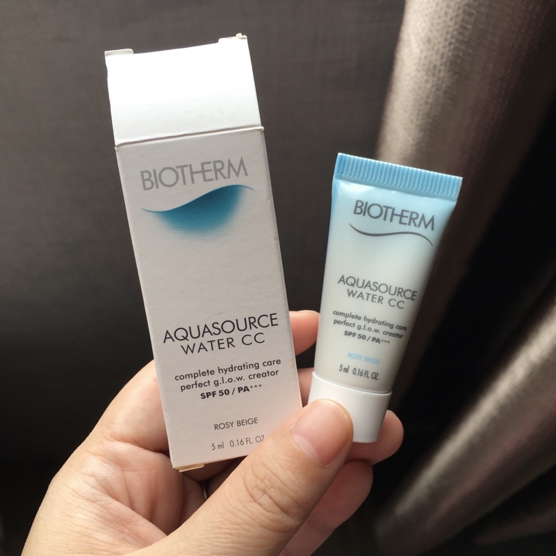 BIOTHERM aquasource water cc cream shade : rosy beige | sun protection spf 50 / pa+++ sample size 5m