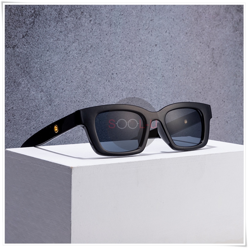 Terlaris Kacamata Fashion Hitam Pria Wanita Model Korea Import Bentuk Kotak Persegi Panjang Uv