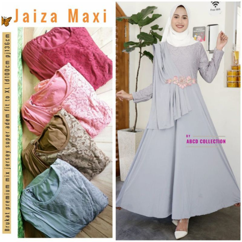 Jaiza maxy wanita brokat dress gamis panjang