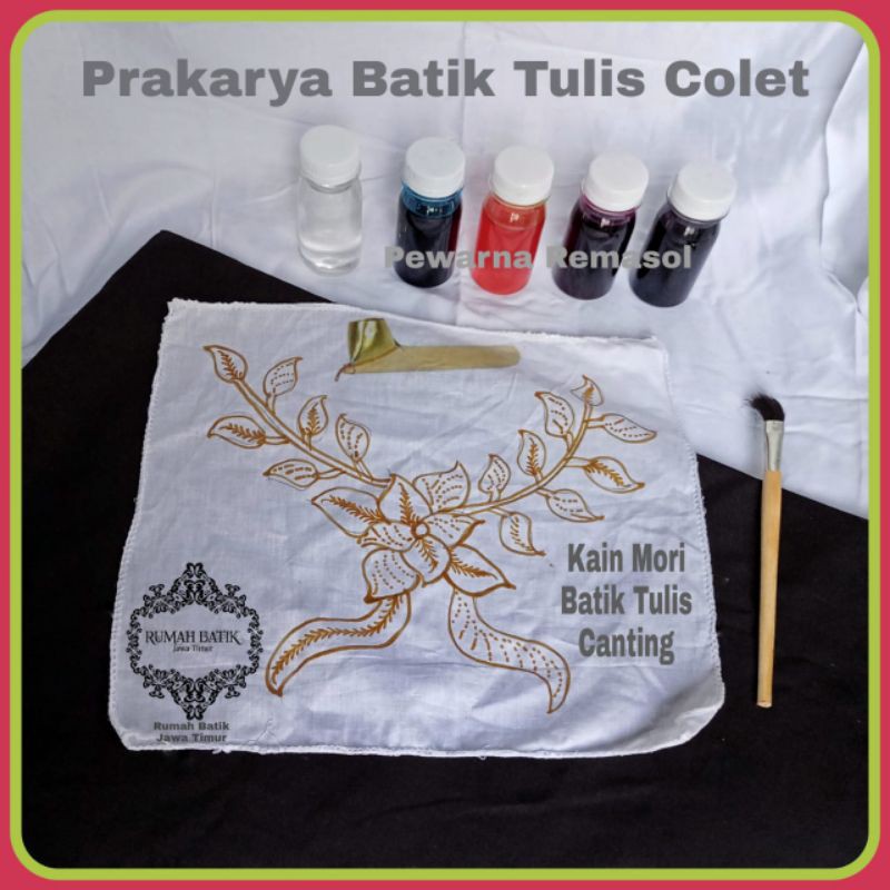 Prakarya batik tulis colet / kuas mewarnai batik