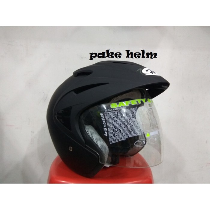 Jual NEW HELM HIU ARROW HITAM DOFF DOUBLE VISOR HALF FACE Indonesia Shopee Indonesia