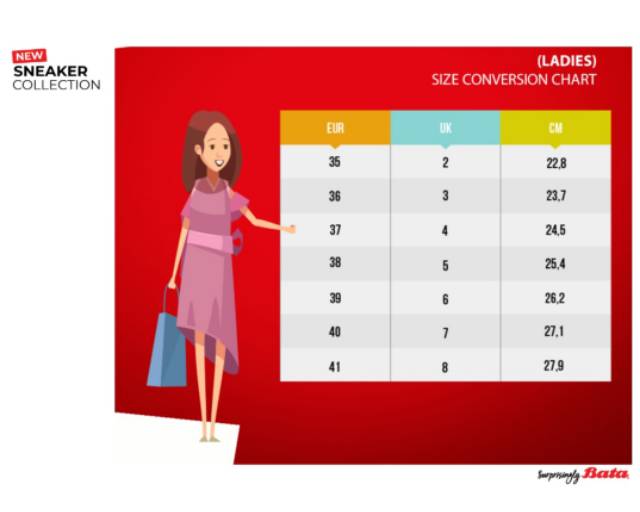 bata shoe size chart