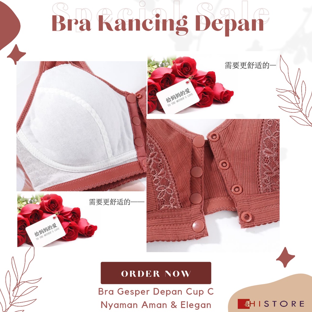 [HI] Bra Seamless Push Up Nirkabel Gesper Depan 2088 Wanita Paruh Baya dan Tua