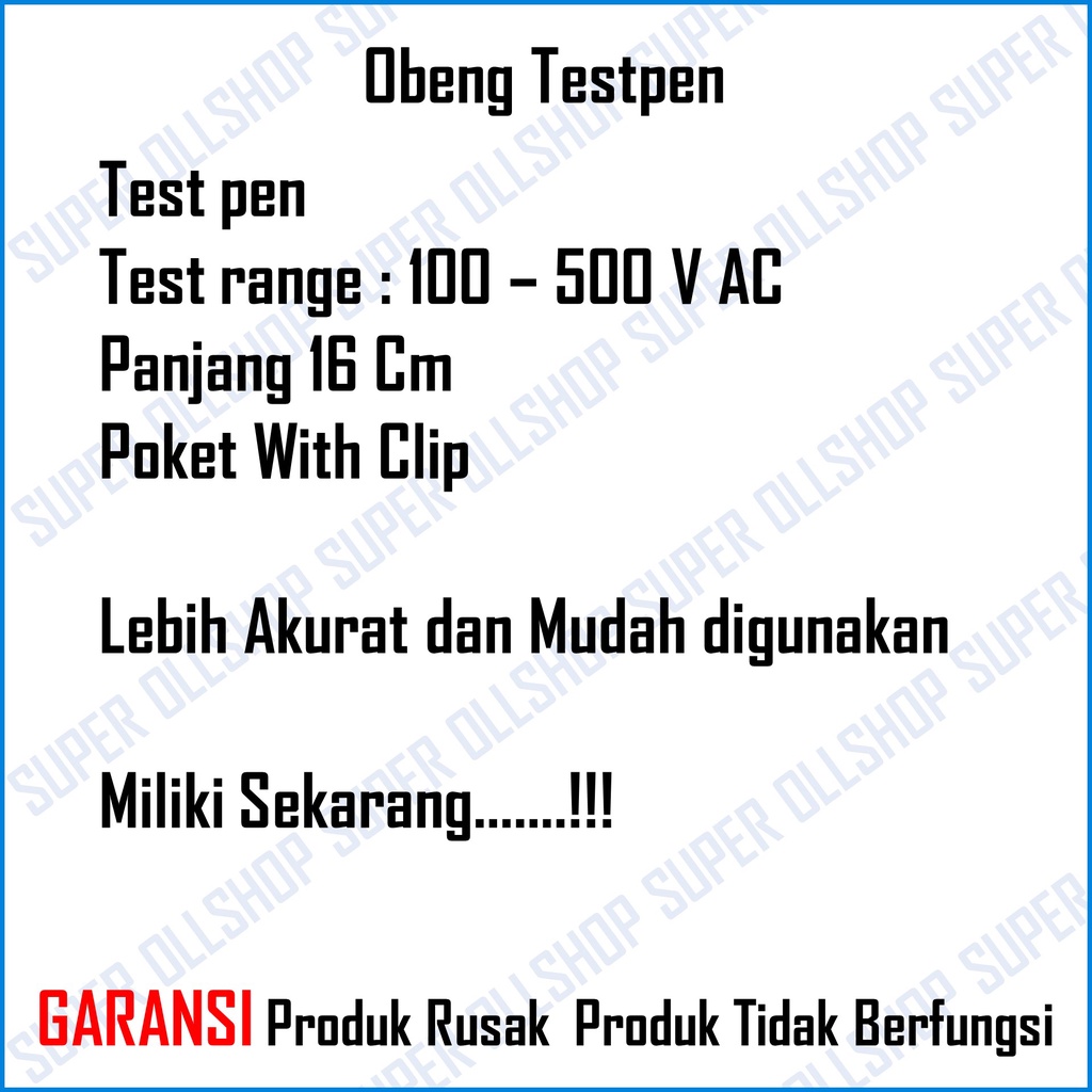 Obeng Tespen Bolak Balik Plus/Minus Testpen Listrik Multifungsi / Obeng Bolak Balik Taspen Min Plus