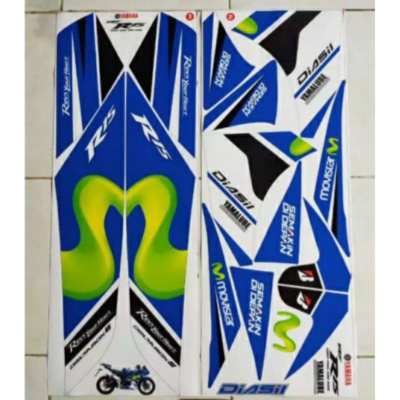 STRIPING LIS BODY YAMAHA R 15  R15 V2 MOVISTAR