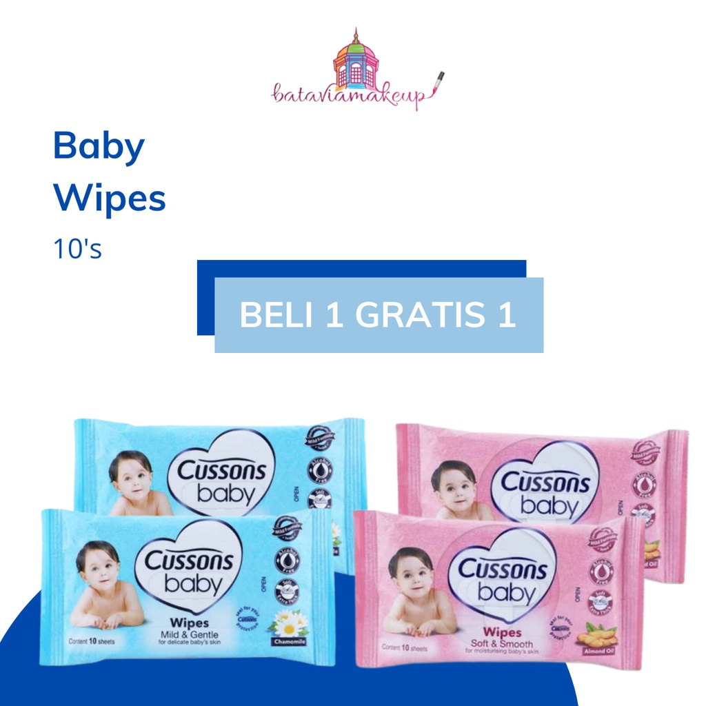 Tisu Basah Cussons Baby Wipes 10's Beli 1 Gratis 1 / Promo Tissue Tisu Basah Cusson Baby Wipes