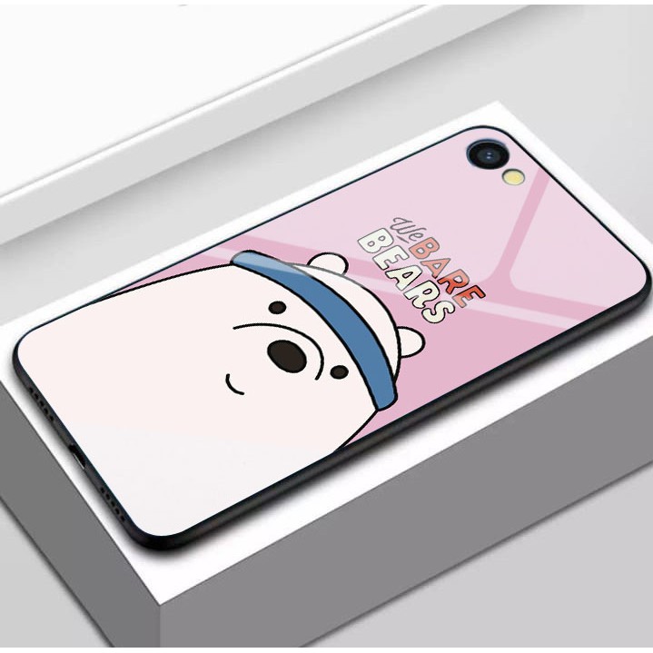 [K25] Soft Case Glass Bear For Oppo/Vivo/Xiaomi/Samsung/Iphone/Realme