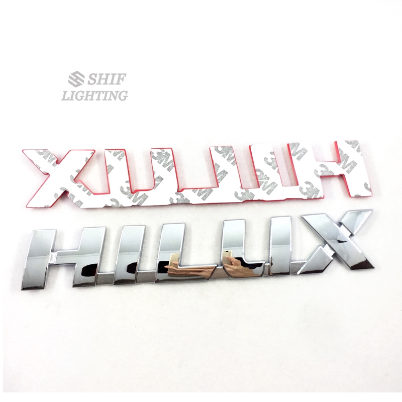 1 x ABS Chrome HILUX Logo Letter Car Auto Side Rear Trunk Emblem Sticker Badge Decal For Toyota