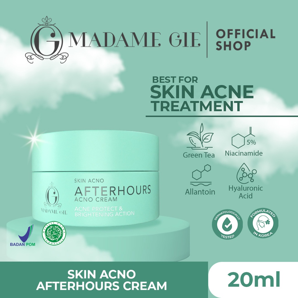 Madame Gie Skin Acno Afterhours Cream 5% Niacinamide - Skincare Krim Wajah Pencerah Kulit