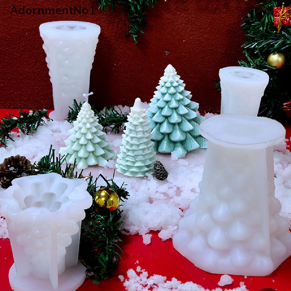 (AdornmentNo1) Cetakan Sabun / Lilin Bentuk Pohon Natal 3D Bahan Silikon Untuk Dekorasi Rumah / Pesta