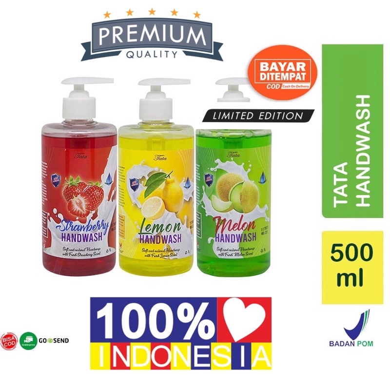 GROSIR HAND WASH TATA 500ML 1000ml HANDS SOAP ANTI BAKTERI RESMI BPOM TERDAFTAR DI KEMENKES