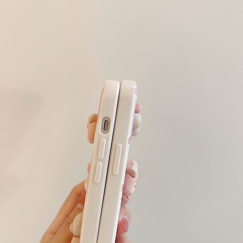 Case Desain Beruang Pink 3d Untuk IPhone 12 13 11 Pro Max X Xs Max Xr 7 8 Plus Hgs4