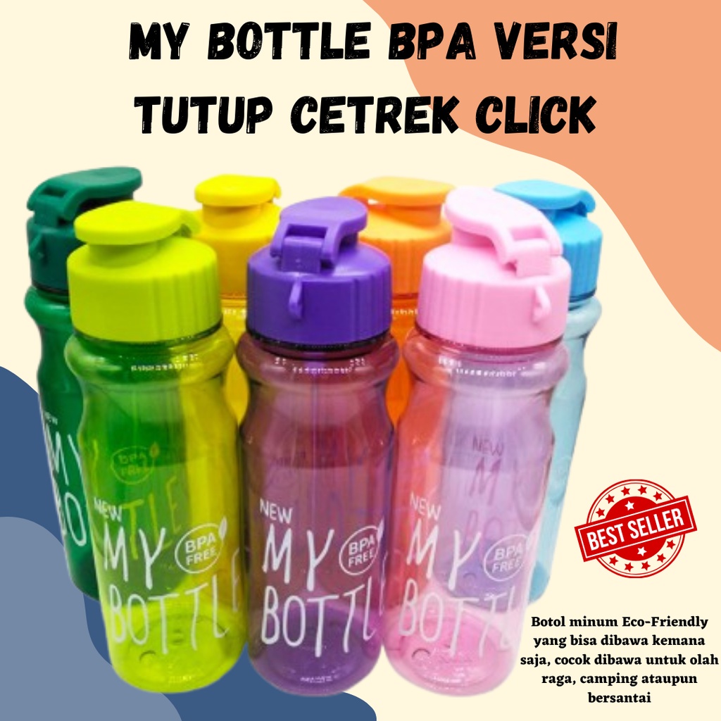 1 KG isi 10 PCS BENING WARNA TERMURAH 500 ML Botol Minum Versi Tutup CETREK