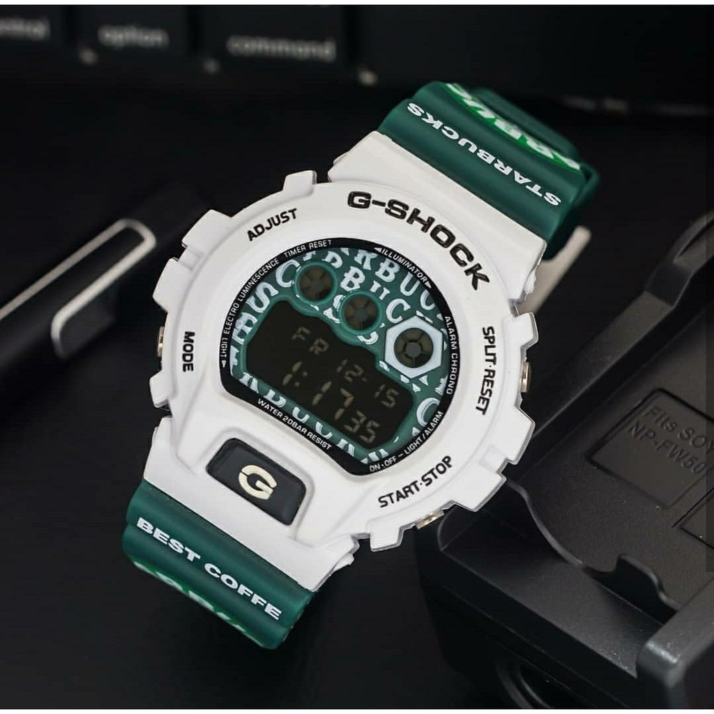 JAM TANGAN TERBARU CASIO G SHOCK DW6900 STARBUCKS PUTIH
