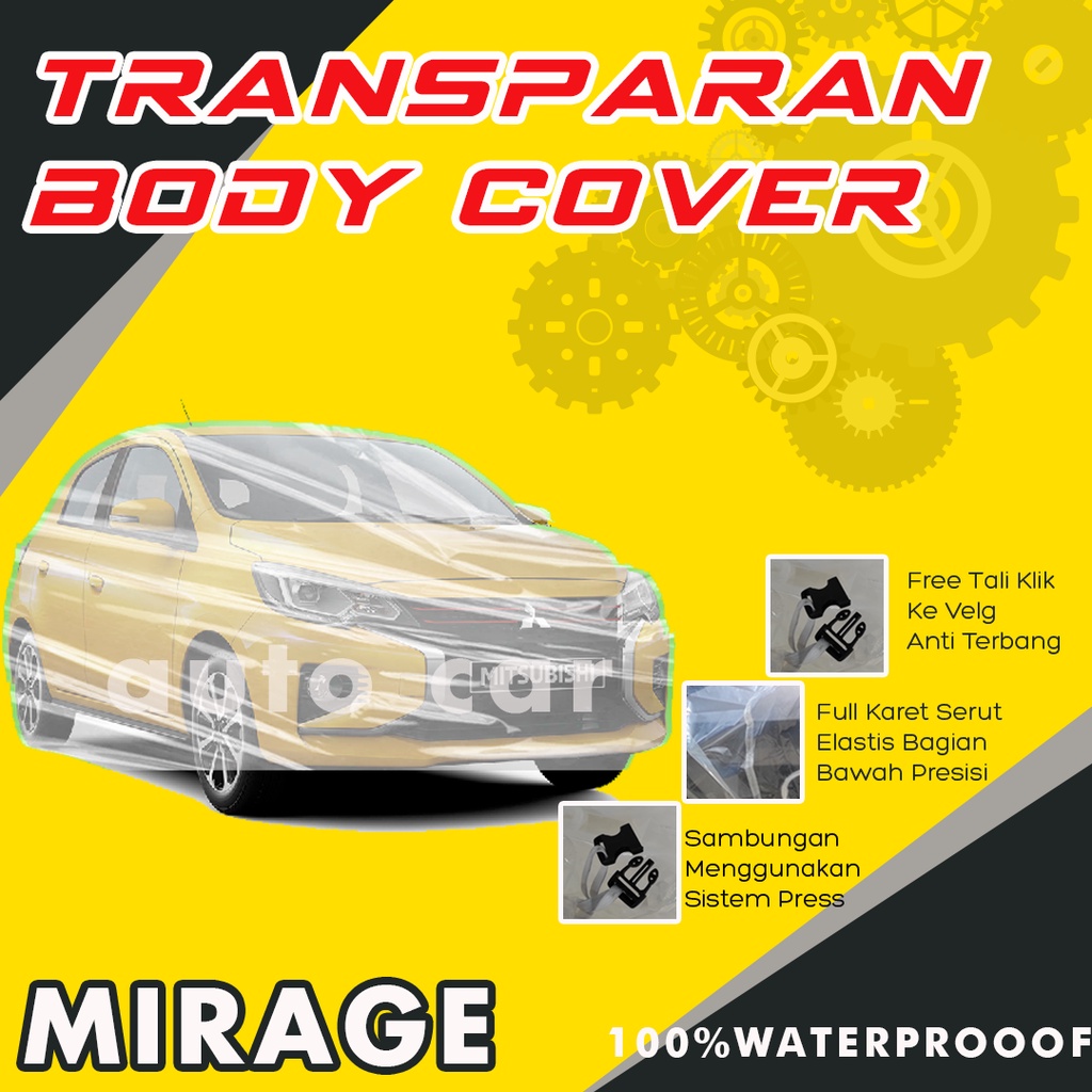 Body Cover Mobil MIRAGE / Sarung Mobil Mirage / Selimut Mobil Mirage / Mantel Mirage / Mantol Mirage/brio/agya/ayla/soluna/civic/civic lx