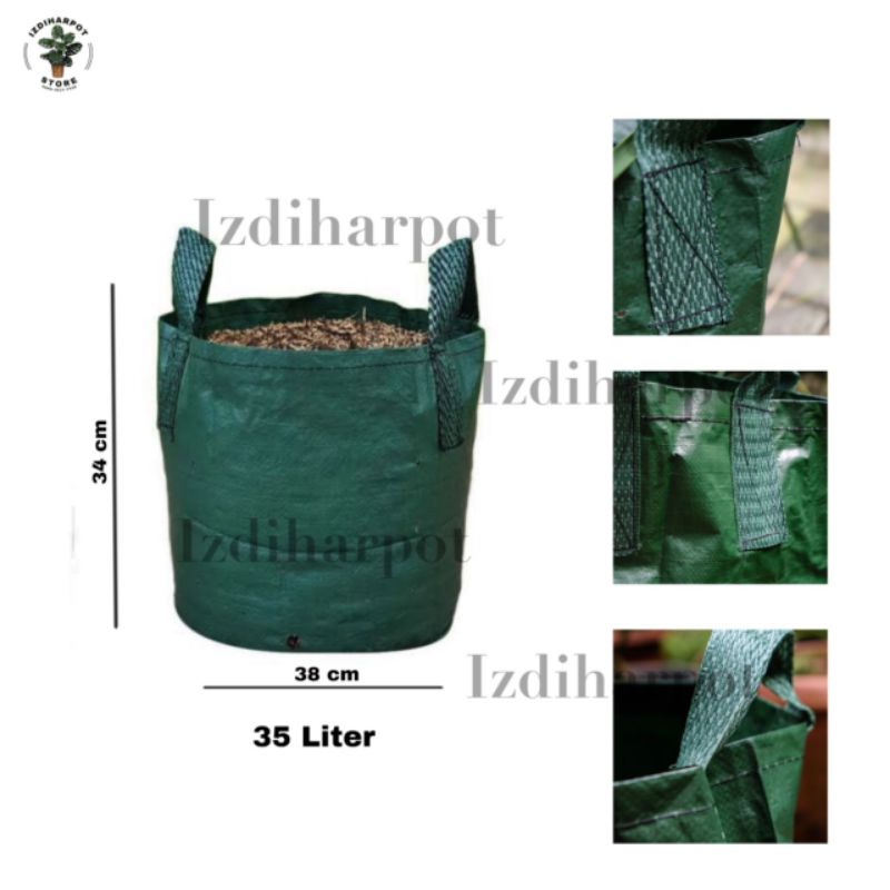 planter bag eco pack 35 liter 2 handle untuk pot tanaman - PLANTER BAG 35 LITER