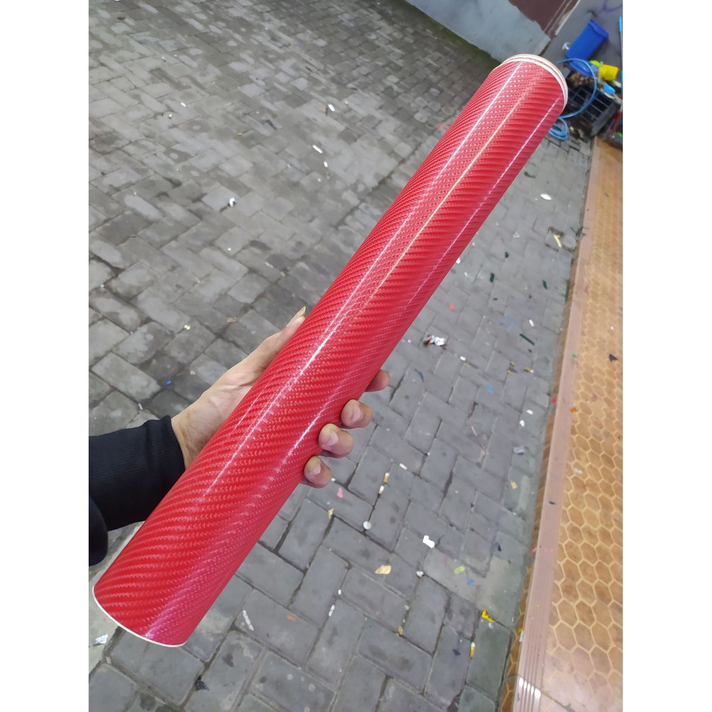 Sticker Carbon 6D Merah Maxdecal