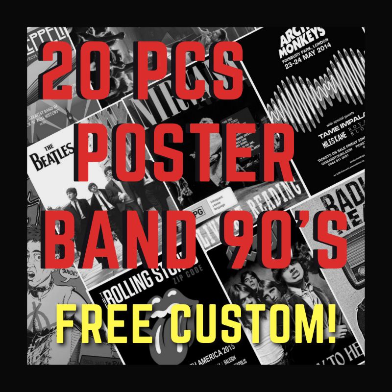 20 PCS POSTER DINDING AESTHETIC - POSTER BAND - POSTER AESTHETIC - POSTER DINDING AESTHETIC - AESTHE