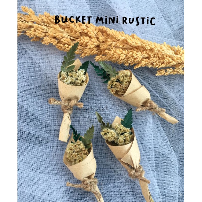 BUCKET MINI// RUSTIC// DRIED FLOWER// EDELWEIS KERING - by awrn.id