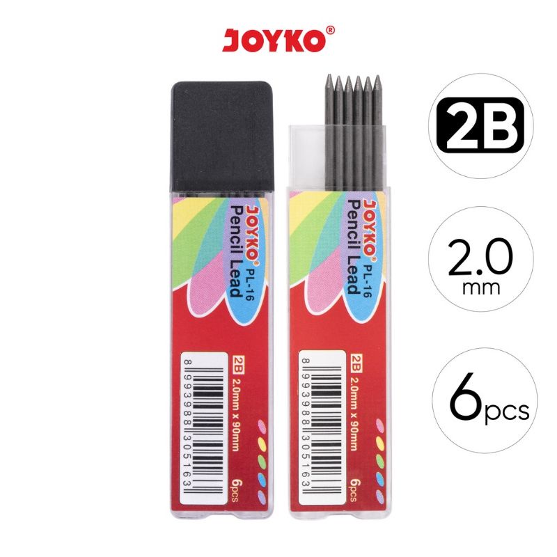 Isi Pensil / Refill Pensil Mekanik Joyko PL-16 2B 2.0mm ECER