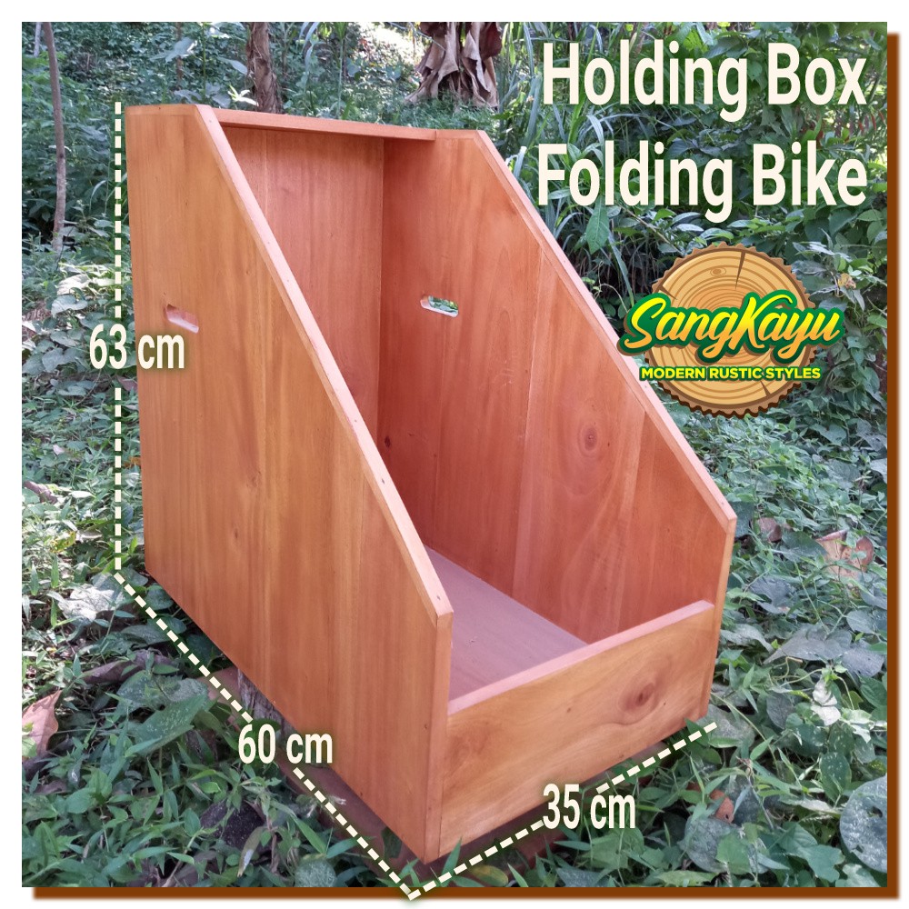 Folding bike box sepeda lipat 60x63x35 cm kotak kayu sepeda lipat kayu