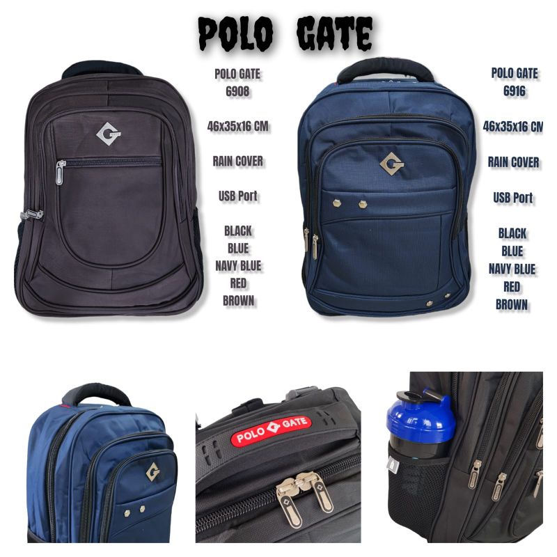 Best seller!! Tas ransel seminar polo gate original, bagpack laptop USB PORT