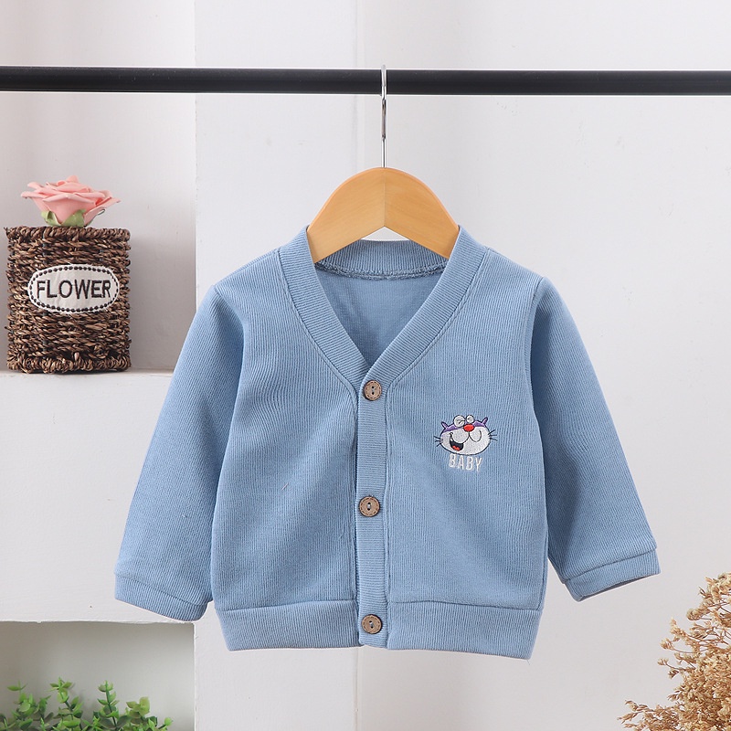 Jaket Baseball Bayi Balita Jaket Tebal Anak Laki Laki Perempuan Jaket Bisbol Bayi Tebal Lembut Jaket Anak Kancing Sweater Jaket Baju Lengan Panjang Unisex
