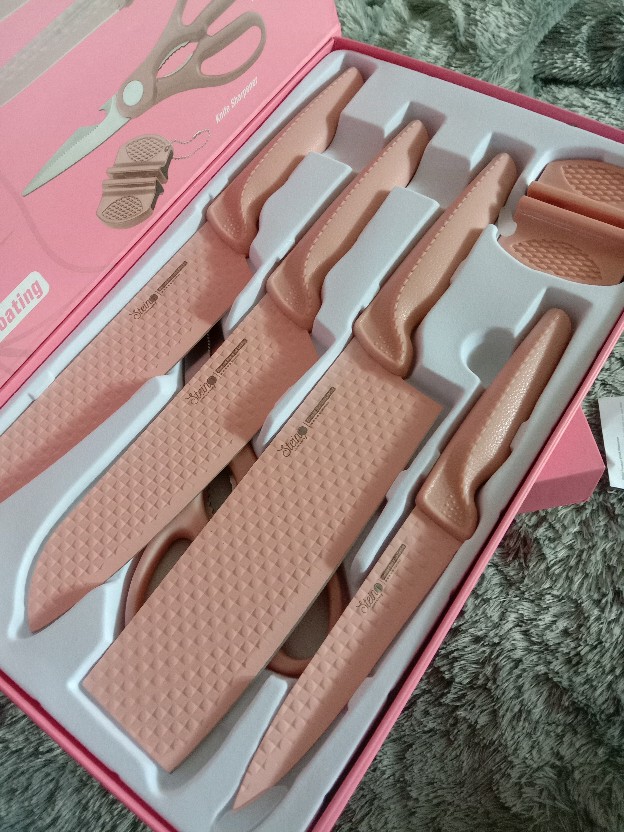 Stein Pisau Steincookware Pisau Diamond Knife Set 6 In 1 Pisau Dapur - Original