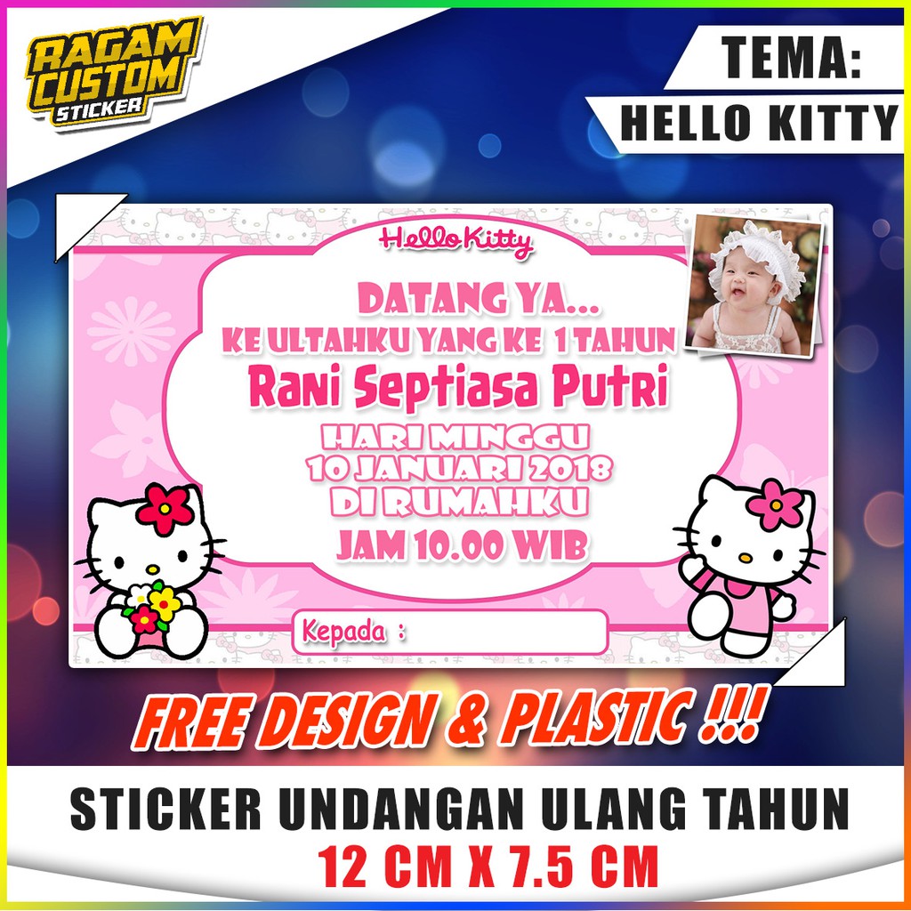 Kartu Undangan Ultah Tema Hello Kitty