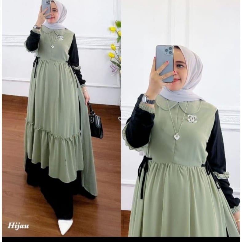PRIANKA DRESS/gamis cruty baby doll/full puring/gamis muslimah /gamis kekinan/gamis terbaru/baju muslimah/pakaian wanita muslim/