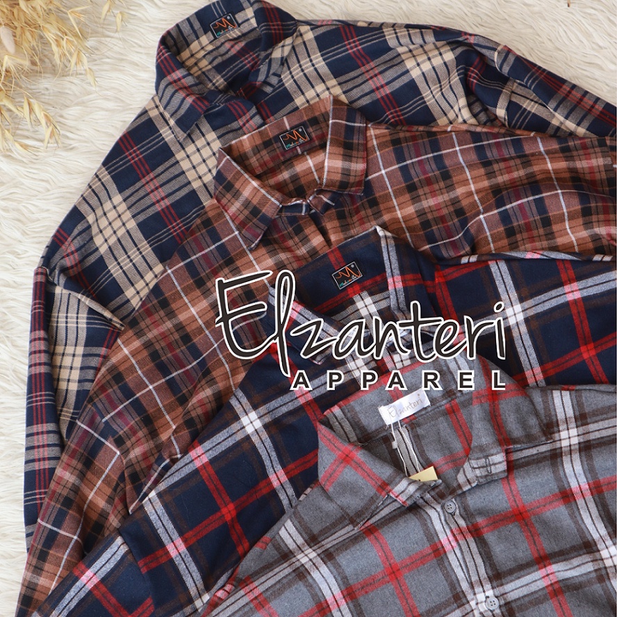 Kemeja Flanel Wanita Oversize