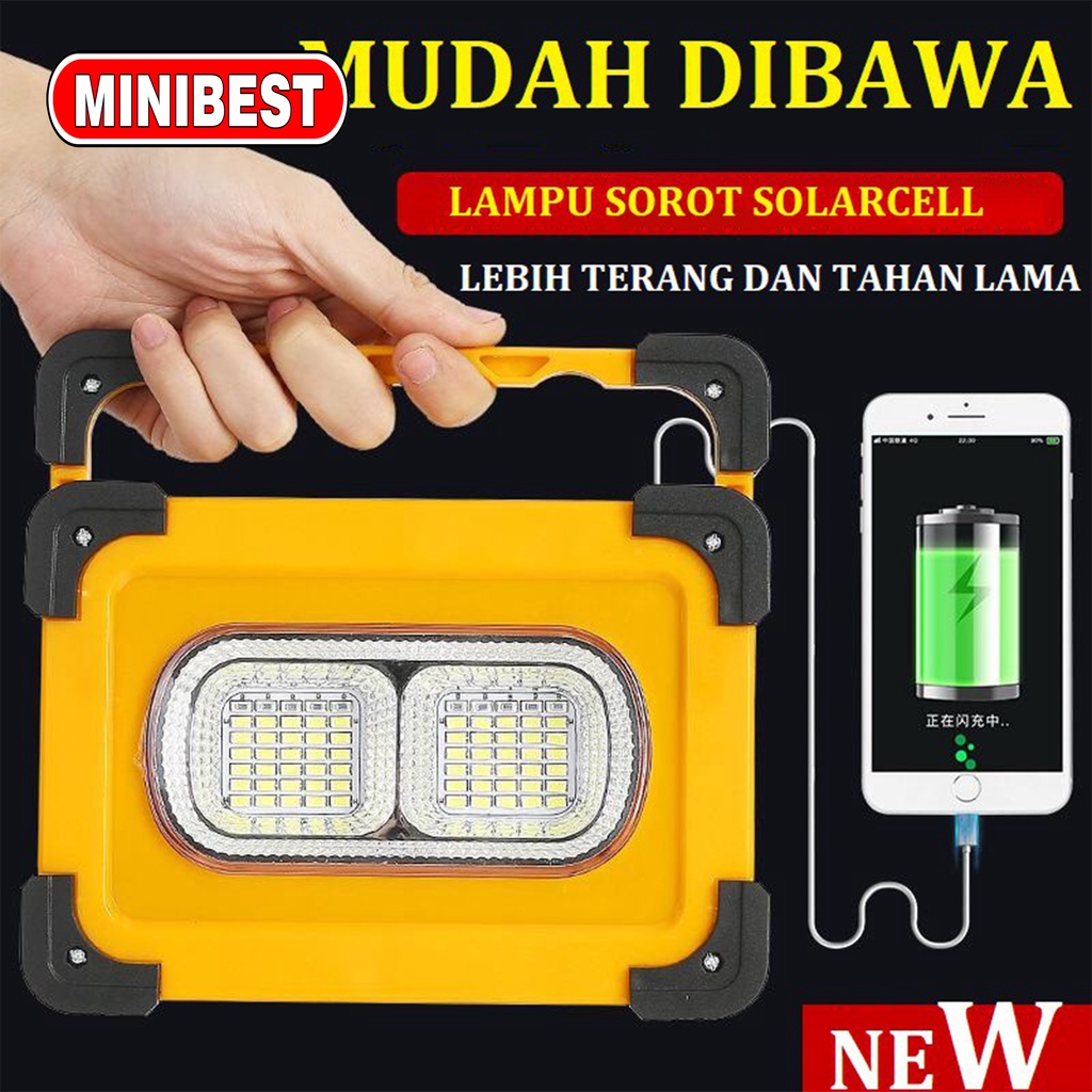 MB LAMPU SOROT LED SOLAR CELL multifungsi 50w -100w batre dan solar LAMPU CAMPING