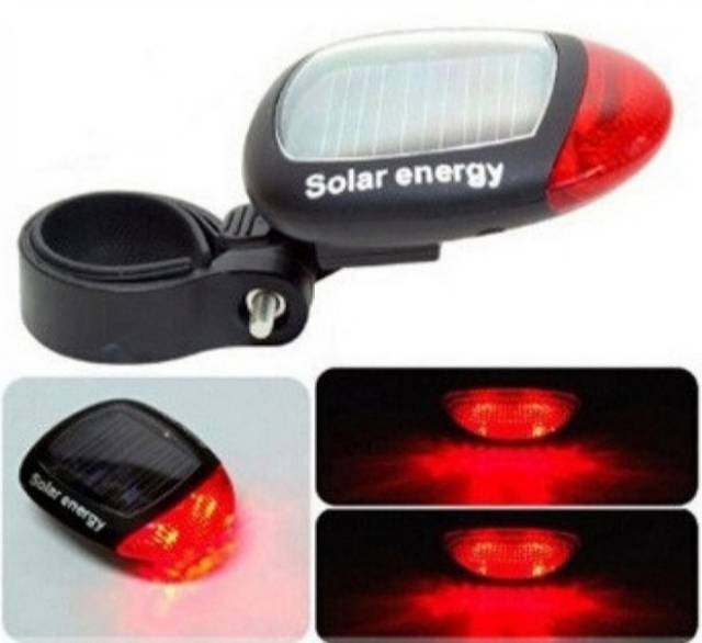 Lampu Sepeda Belakang LED Tenaga Surya Aksesoris Sepedah Gunung MTB Lipat Rechargerable Murah