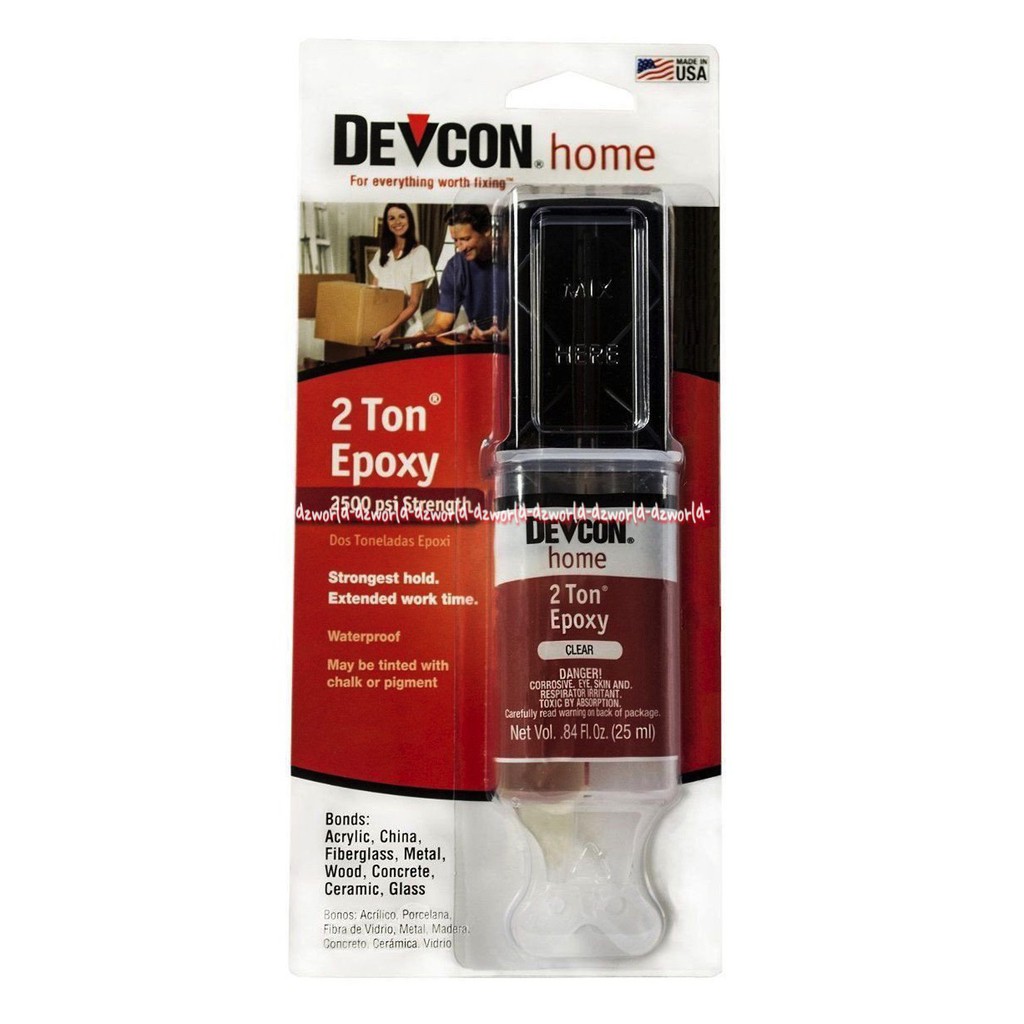 Devcon Home 2 Ton Epoxy Lem Epoxy Bening Tahan Bahan Kimia Dan Tahan Air Defkon Defcon Glue Lem Kuat Bisa Untuk Minyak Bensin Warna Transparan